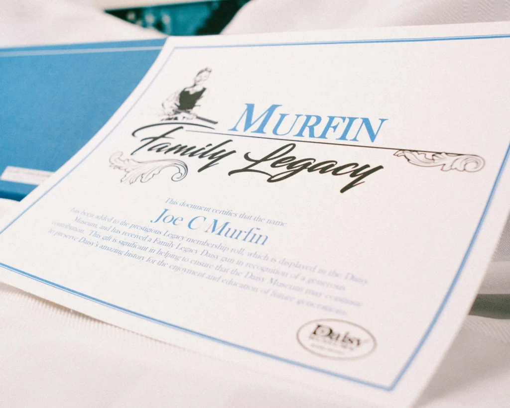Example Certificate that comes with the Daisy Family Legacy package.